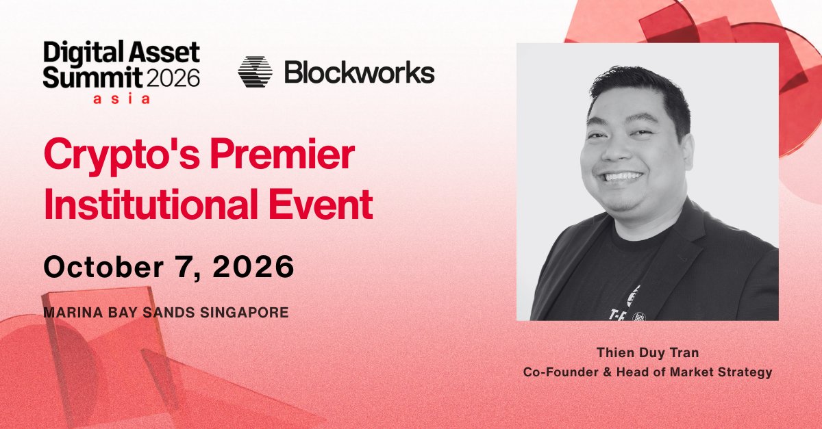 trize_io's tweet photo. Tokenized assets must work across settlement, financing and collateral.

Thien Duy Tran (@LearningWithTD), Head of Market Strategy at @trize_io, has been invited to attend Digital Asset Summit Asia 2026, organized by @Blockworks, on October 7 in Singapore. 🇸🇬

Governed infrastructure makes this possible. Let’s advance the conversation.

Attending? DM us to meet.

#DASAsia