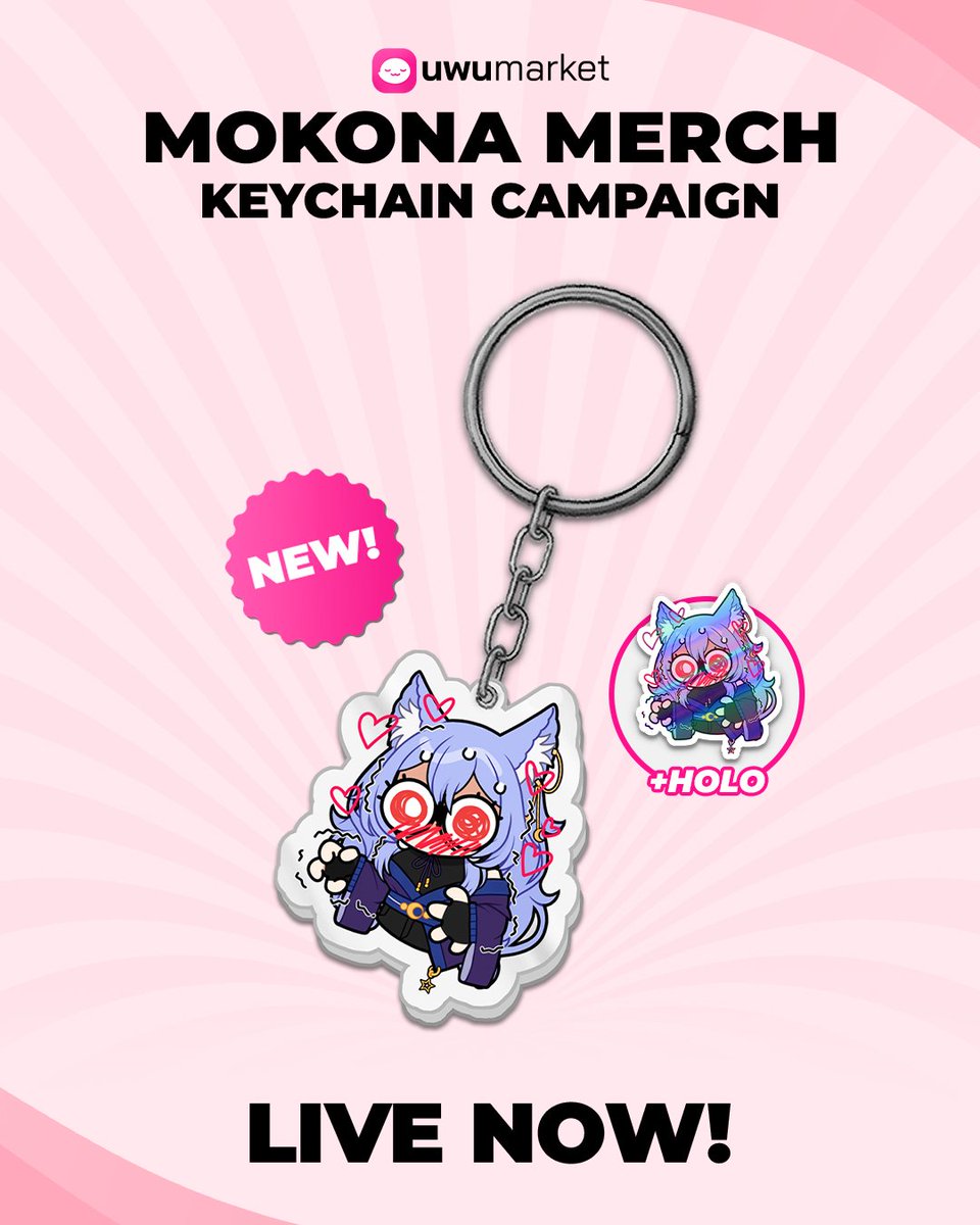 Mokona_VT's tweet photo. Im going to try and not cry while I write this everyone 

First thank you all so fucking much this is 1000% all you guys

Next We have a merch campaign with the one and only @shopuwumarket

You can pledge $2.00 and get yourself a Keychain and a holo sticker as a bonus!!!

We have 30 days to hit this goal anddd all I want for my birthday (10/21) is to smash this goal

Go check it out and maybe share with a friend please!!

https://t.co/tsOu9MOcAp

#Vtuber #UwUMarket