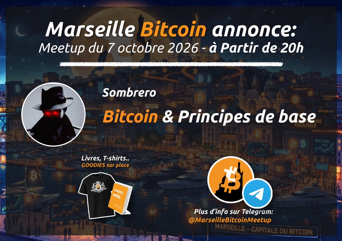 MarseilleBTC's tweet photo. 🔸La 1ere partie du programme pour débutant commence ce mercredi 7 octobre
Sombrero attaquera avec les principes de base de Bitcoin
➡️ Alors rdv à partir de 20h, au Genki Dojo (adresse exacte en DM) &amp; le reste en commentaires 👇 https://t.co/WO22jXlwr5