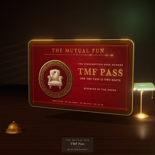 Roberth00069's tweet photo. TMF Passes look really good 🪑

opensea page is live and airdrops should start going out over the weekend.

definitely one mint I’d be paying attention to.

@themutualfun WL is already trading for $100+ OTC too. https://t.co/gpYeFMaKUc