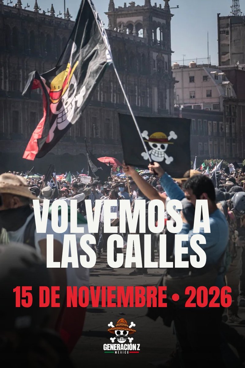 Halialuz's tweet photo. 🔴 15 de Nov - 2026

Marcha 
Generación Z 

NOS VEMOS EN LAS CALLES👇👇👇 https://t.co/Xab5O4ABMK