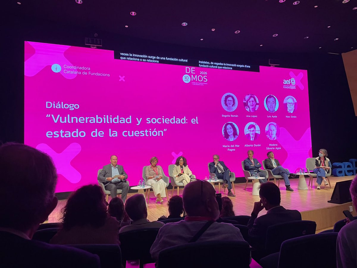 Fund_Acollida's tweet photo. Hoy, 01/10, Día Europeo de las Fundaciones y los Donantes, hemos asistido al foro #DEMOS2026, organizado por @AEF_fundaciones.

Reflexionamos sobre las nuevas vulnerabilidades y los retos sociales, y sobre cómo generar respuestas desde las fundaciones y la sociedad civil. https://t.co/1LBHgiPQAT