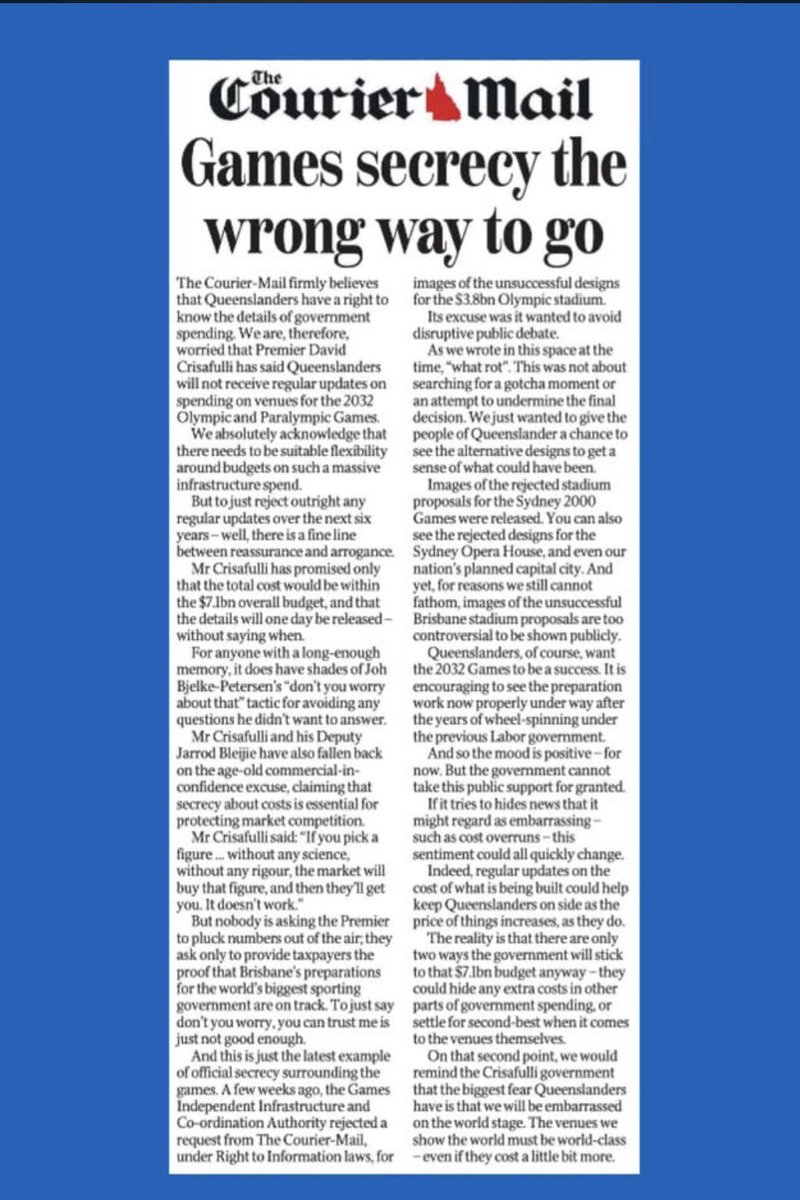 ShiannonC's tweet photo. Up here in hillbilly Hicksville QLD with an LNP state govt in play, the only people it’s been plain sailing for are the LNP & their sycophants.

They continue to plumb the depths of duplicity & secret handshakes with a doggedness that would make Joh proud. 

Cristafulli & Lord Pocketsquare are poncing about like pouter pigeons extolling the virtues of governance without offering any proof of genuine governance. The millions they are spending on propaganda campaigns to tell us how good they are doesn’t make it fact. They are commandeering every available airwave, SM platform & streaming service to let us all know how they are “making QLD safer” - along with 2 more slogans regarding “adult crime, adult time” & a “breach bail go to jail” bill that was introduced into parliament in August this year. There is also the “place to call home” housing initiative droning into our consciousness  daily. I can’t imagine how much this is costing. They aren’t even in an election cycle & they are campaigning furiously.

Meanwhile, the LNP continues to cut funding to public housing, housing commission services & punishes homelessness by changing legislation to shift the parameters of eligibility to make it look like there is less homelessness in QLD. They have also cut millions from emergency accommodation & homelessness support programs. They have removed affordable housing targets on certain developments.

In their first 6 to 18 months the LNP govt:
-Cut funding to the Environmental Defenders office.
-Repealed QLD Labor’s renewable targets.
-Extended the operational lifespans of ageing coal-fire plants.
-Removed mandatory zero-emissions vehicle transition targets for the public service QFleet management system.
-Scrapped rail line between Beerwah & Maroochydore.
-Reneged on their promise not to sell state-owned energy assets. Sold the Copper String Project -an energy infrastructure initiative.
-Spent over $650,000 on undisclosed polling after criticising Labor when LNP were in opposition for spending money on polling. The LNP have yet to release those results.
-Repealed diversity quotas for 2032 Olympics, reducing mandated representation of Indigenous Australians and women.

-Their promise to reduce state debt is a joke.

-Scrapped large-scale Pioneer-Burdekin nth QLD pumped hydro project.
-Cancelled the $1 billion Moonlight Range windfarm.
-Repealed the Forest Wind Farm development act.
-Scrapped development application for a 200MW/800MWh big battery near Mackay.
-Tightened regulation on wind development.
-Repealed Path to Treaty Act while supporting it in opposition.
-Reneged on promise not to build Olympic stadium.
-Bypassed laws & councils to exempt Olympic infrastructure from standard state & local planning regulations.
-Scrapped the coal royalty energy rebate for all Queenslanders.
-Scrapped rego rebates.

They were just getting started.

They bought a fleet of new govt cars & spent a motza on Parliament House renovations.

They cut $38m from the domestic & family violence budget this year. The federal Labor govt stepped in with $67m for the next 4 years to fund DV & family services for QLD.

Healthcare is collapsing due to underfunding & understaffing. Ambulance ramping & hospital wait times are an all-time high. The LNPs devised hospital KPIs are putting pressure on hospitals & performance.

-Flu spikes after LNP have refused to back in public vaccinations.
-Costings secrecy. Gagging debate about costs. Telling the public there will be no public updates re the costs of the Olympics.
-Scrapped 10,000 affordable homes.
-Removing the ban on property developer donations & then cashing in on it with 15-minute paid meetings for corporate donors with Crisafulli.
-delayed or cut funding for regional nurse & doctor programs.
-Postponed hospital expansions.
-Delayed Cancer Clinic funding.

.. let’s not forget that credit rating downgrade 🙄

I’m sure there’s more. Add to the list.