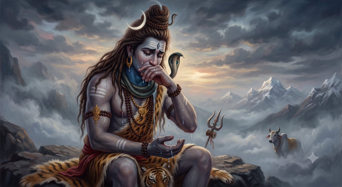 VedaRicha's tweet photo. @DrGudiyaa कर्म-पाश में बंधा जगत है,
विधाता बस फलदाता,
किंतु नियम की सीमा में
क्यों रो उठता है त्राता?
संवेदन की धार काटती
जब प्रारब्ध-विधान,
न्याय हार जाता है सम्मुख,
रो पड़ते भगवान! https://t.co/XH1PtVHlyv