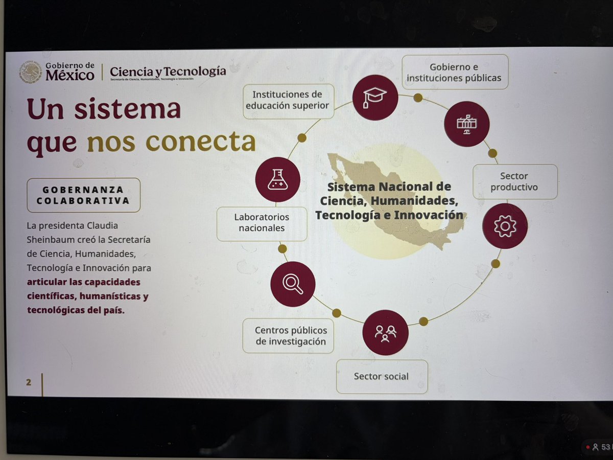 jenarovillamil's tweet photo. #MañaneraDelPueblo. Explica @rosauraRuiz4 el sistema de ciencia, humanidades, tecnología e innovación. Hay 48 mil personas investigadoras en el sistema del SNI, 27 centros públicos de investigación, 160 patentes otorgados en 2025 y 108 laboratorios nacionales. https://t.co/t131tqbaeM