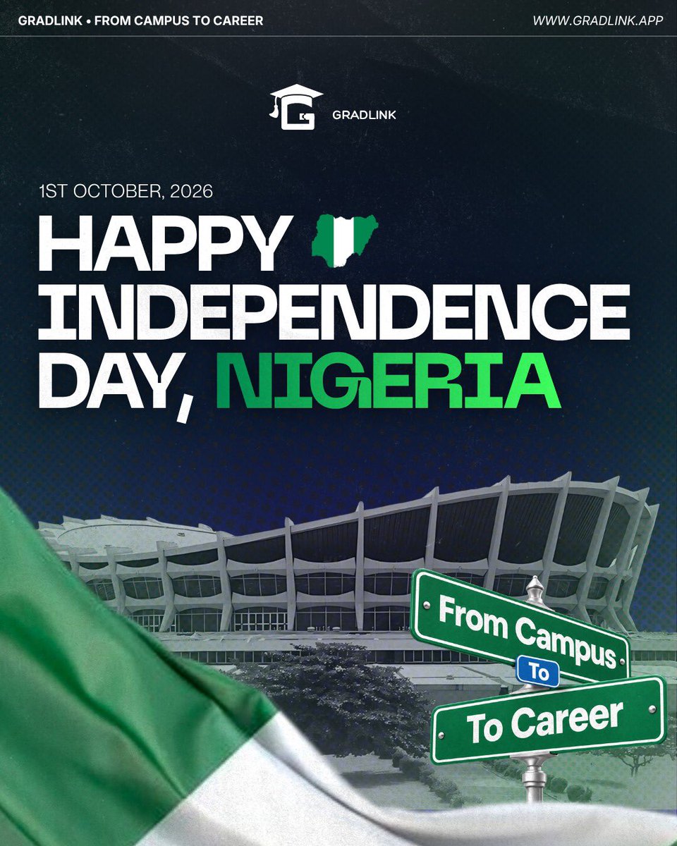 Gradlink_'s tweet photo. Happy Independence Day, Nigeria!🇳🇬💚🤍 

As Nigeria celebrates 66 years of independence, we celebrate the creativity and innovation shaping our future.

At GRADLINK , we remain committed to building technology that connects people creates opportunities, and meaningful progress. https://t.co/WVXn3kyKtD
