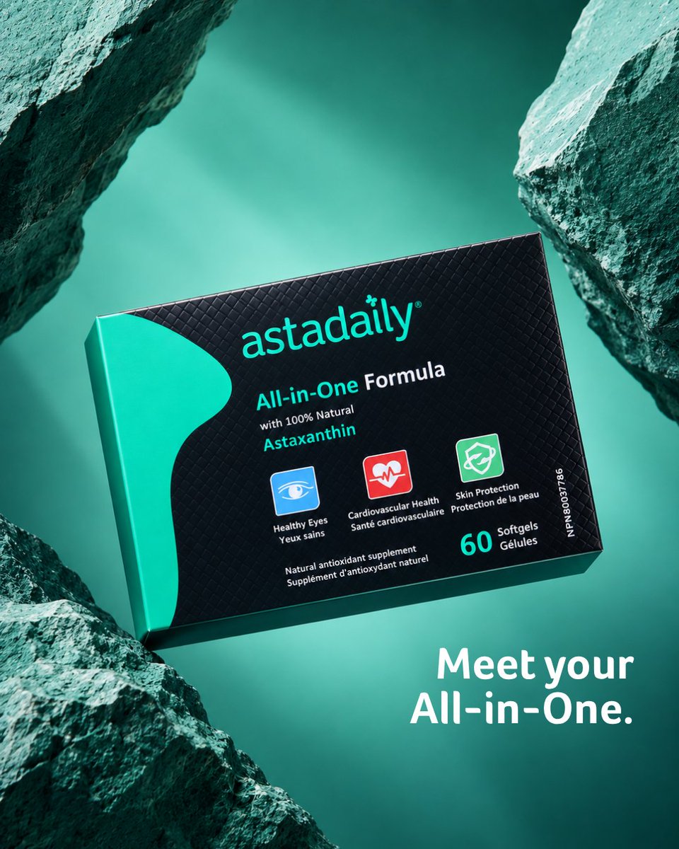 Astadaily_ca's tweet photo. All your favourite ingredients, All-in-One.
Explore all 9 essential nutrients at https://t.co/q46pK4MOQU.
#Astadaily #AllInOne #Astaxanthin #Antioxidants #DailyWellness #HealthyAging https://t.co/FTVs35Gc5o
