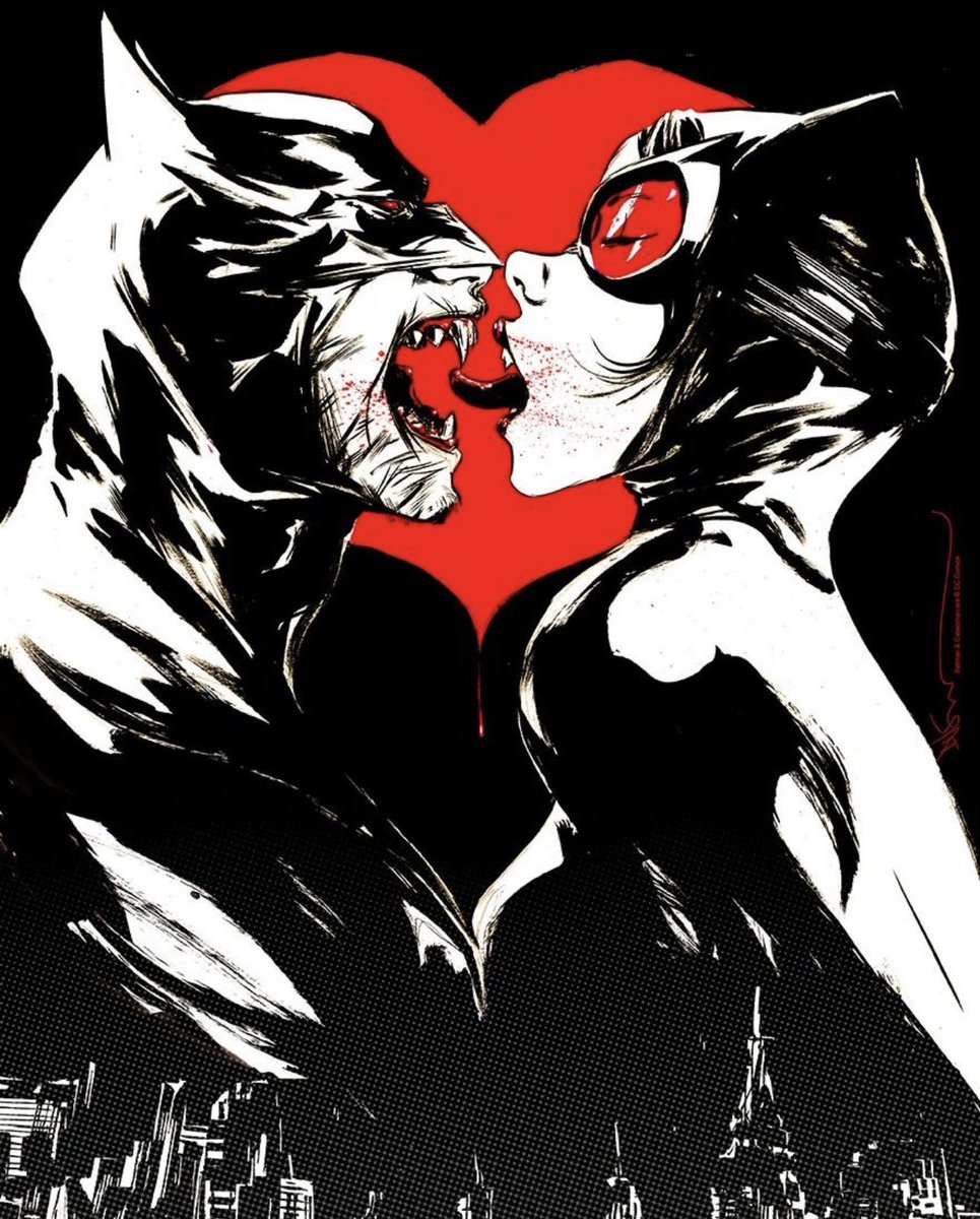 batmancurated's tweet photo. batman &amp; catwoman ‘vampire wedding’ by dustin nguyen https://t.co/McGXxmY34i