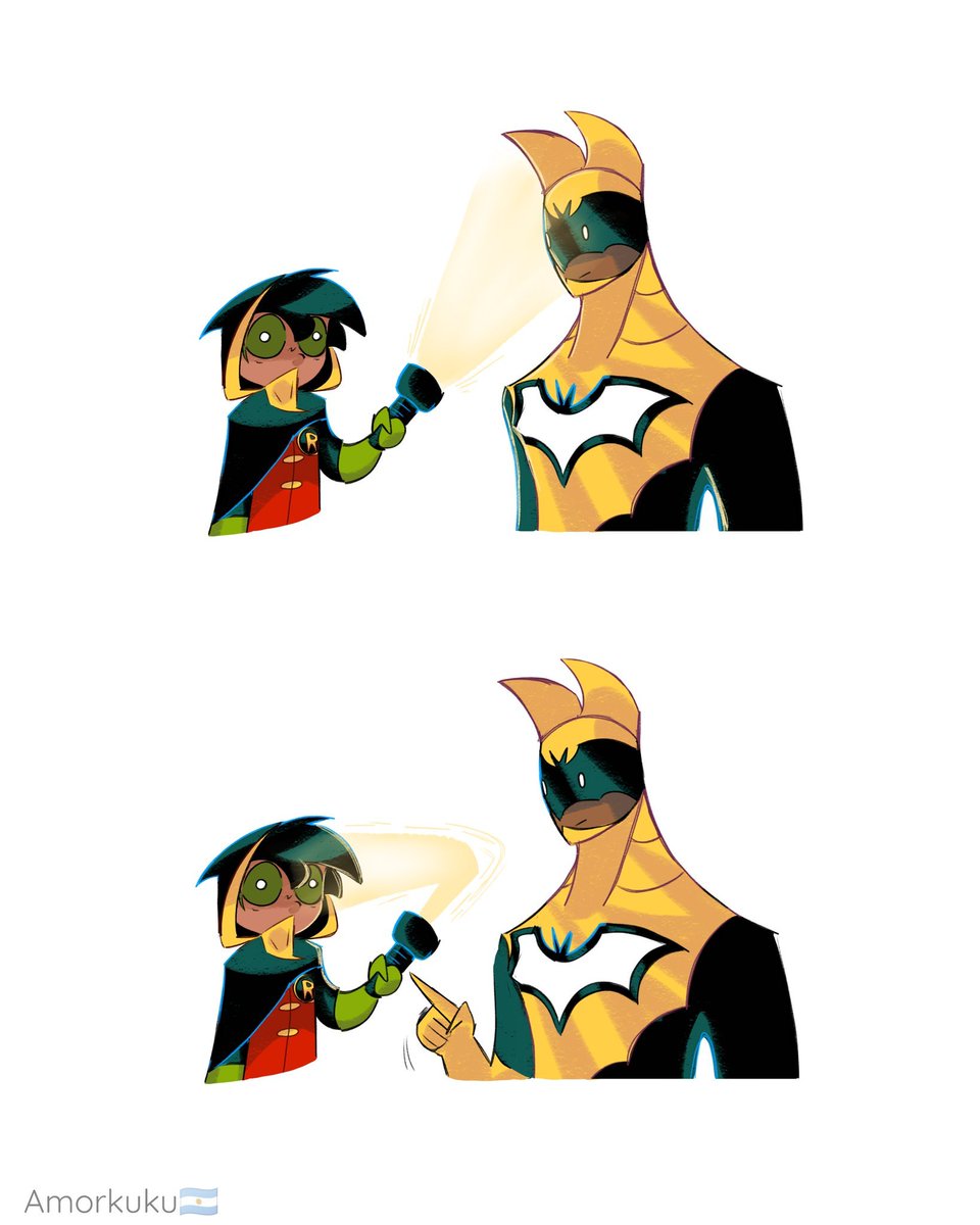 Amorkuku's tweet photo. Demonstration of The Signal's powers ft. Robin https://t.co/xFK2Gwt4qK