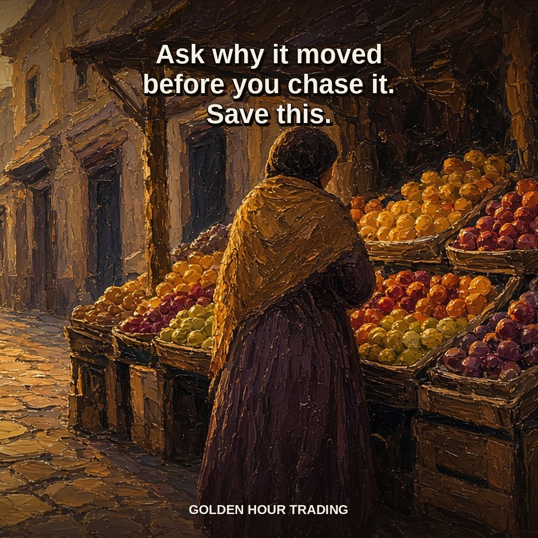 goldenhrtrading's tweet photo. Fear and excitement move prices too. Today's move does not tell you tomorrow.
Ask why it moved before you chase it. Education, not advice.
#stockmarketbasics #investingeducation #learnthemarket #stockprice #GoldenHourTrading https://t.co/xEg6nP2qoM