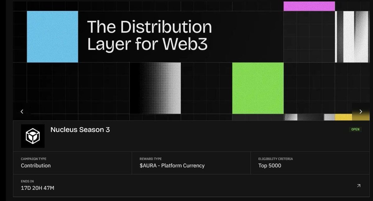 Shuvando's tweet photo. Nucleus Season 3 is live! 🚀
Every contribution matters. Keep building, stay active, and climb the leaderboard.
The goal is simple: contribute consistently and aim for the Top 5,000 to qualify for $AURA rewards.
Let’s keep growing with Nucleus! 🔥
#Nucleus #AURA #Web3
@NucleusCodes @0xhazels