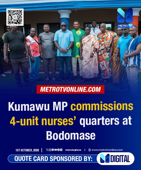 metrotvgh's tweet photo. Kumawu MP commissions 4-unit nurses' quarters at Bodomase

#MetroNews #metrotvonline https://t.co/W4jm0vKrzt