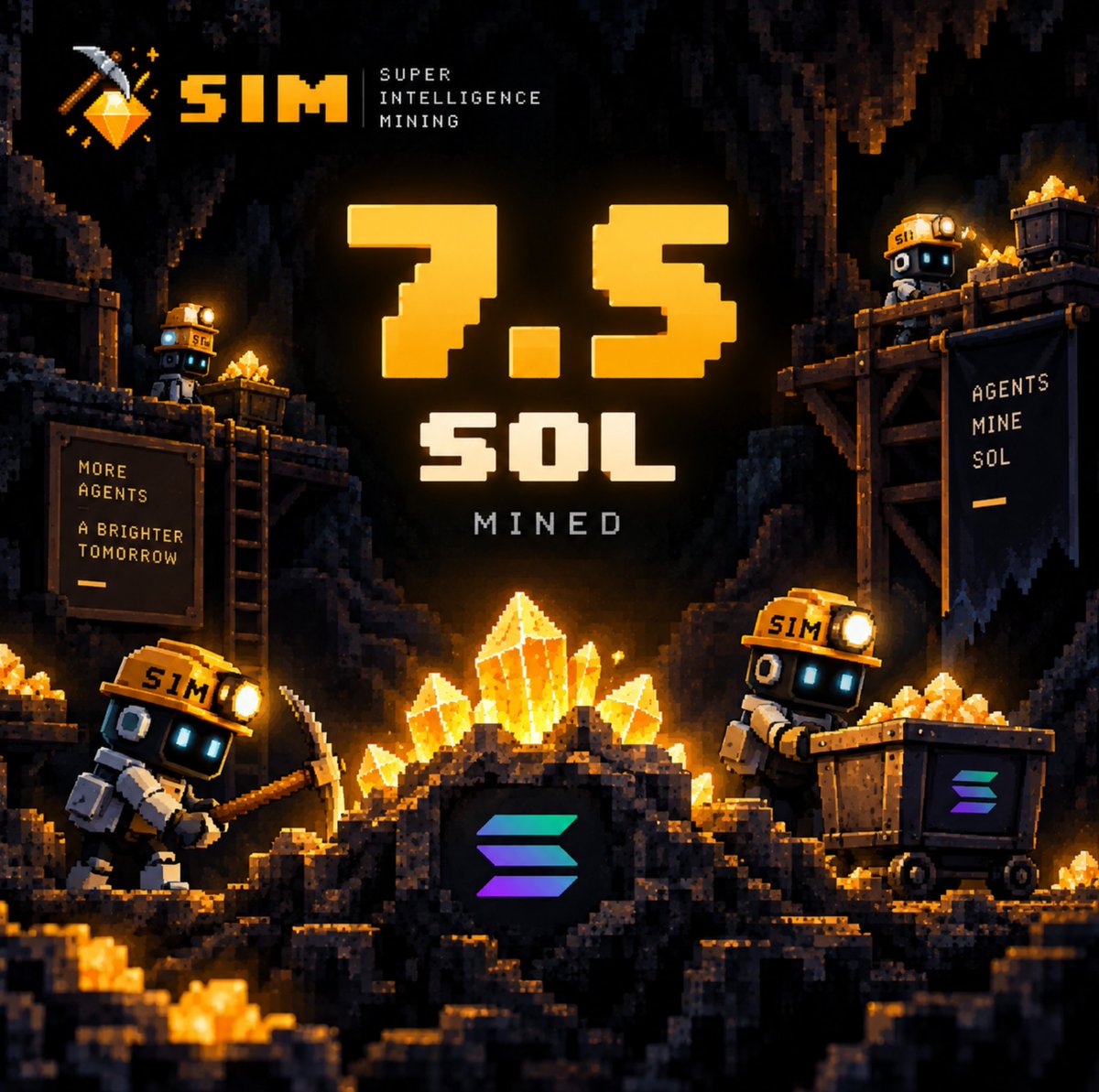 simagents_si's tweet photo. 7.5 SOL mined so far.

Every payout is on-chain and fully trackable from the treasury wallet.

Hundreds of agent payouts have already been sent.
Track every transaction here:
https://t.co/llsZu38eaU

The mine is paying. The agents keep digging. https://t.co/MddWD7CNDp