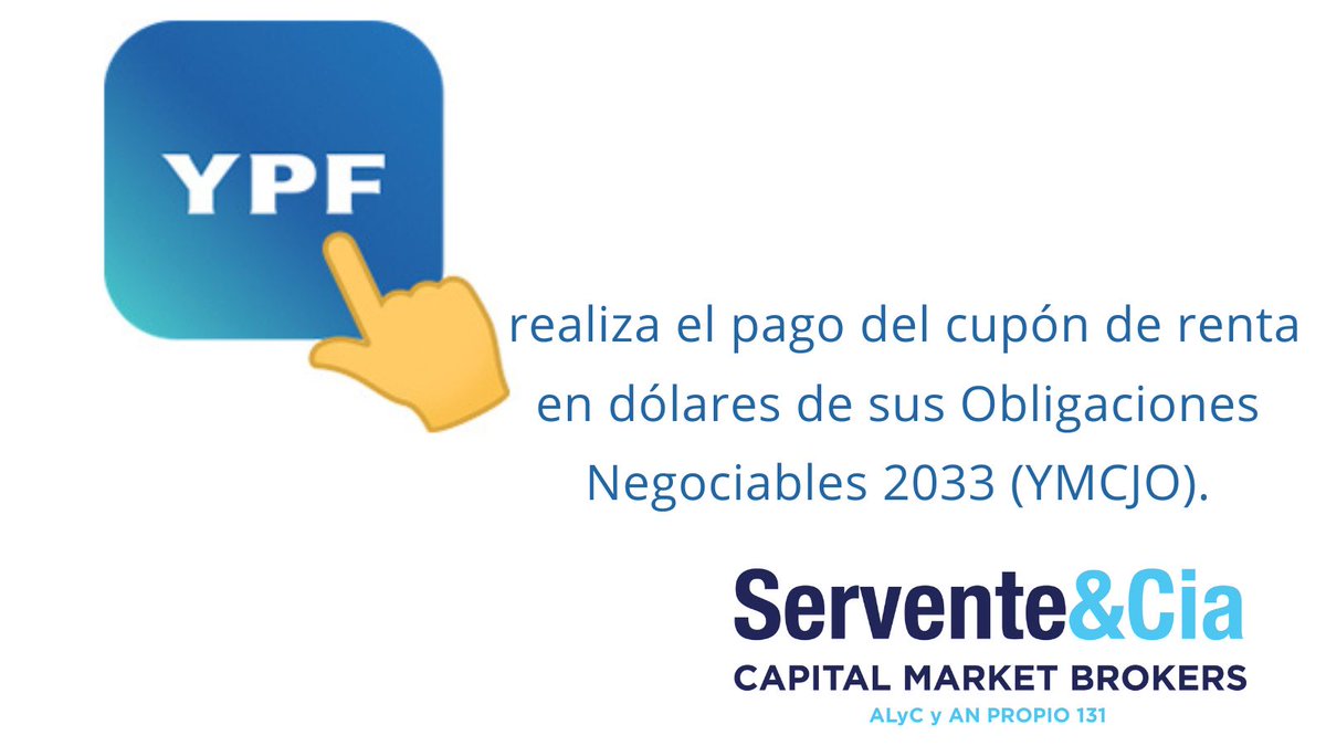 serventeycia's tweet photo. #Inversores #Bolsa #Argentina #Aviso #Pago #Títulos #Privados #Empresas #YPF #Obligaciones #Negociables $YPFD #Dólares #Deuda #Privada #Cupones #Renta #Intereses #Dólar #Divisas #Tasas #BYMA #Servente #Capital #Markets #Brokers #Finanzas #Inversiones #Mercados https://t.co/YCsW0VyjKi