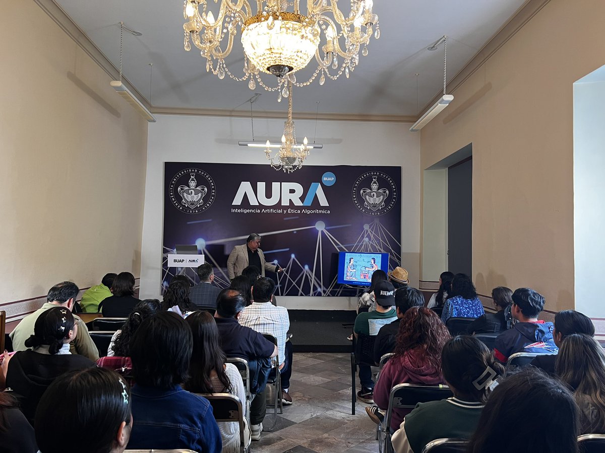 AuraBuap's tweet photo. #EnDirecto | “Las humanidades digitales dicen lo mismo de siempre, pero ahora con evidencias”. 🤖🎶

Desde AURA BUAP inicia la conferencia 𝗖𝗢𝗡𝗧𝗔𝗡𝗗𝗢 𝗦𝗜𝗡 𝗖𝗔𝗡𝗧𝗔𝗥, con Daniel Mocencahua Mora “Dr. Robot”.

🔖 @BUAPoficial https://t.co/m0VgHJXcai