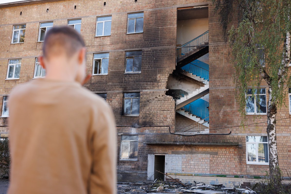 ZelenskyyUa's tweet photo. I spoke with the principal and teachers of a Kyiv school that the Russians struck with a “shahed” this morning. Most importantly, everyone is alive. During the attack, more than 100 children and over 60 teachers were in the shelter. I thank the entire staff for their clear and coordinated actions, which saved lives. I expect the team of the Office, the district state administration, together with the Ministry of Education and Science, to ensure the school’s prompt restoration and energy independence. I have given the relevant instructions.

Striking schools and kindergartens is a deliberate Russian tactic aimed at making ordinary life a target. And we are working nonstop to strengthen our air defense and increase the production of Ukrainian interceptors against jet-powered “shaheds” in order to protect our cities and communities from such strikes.