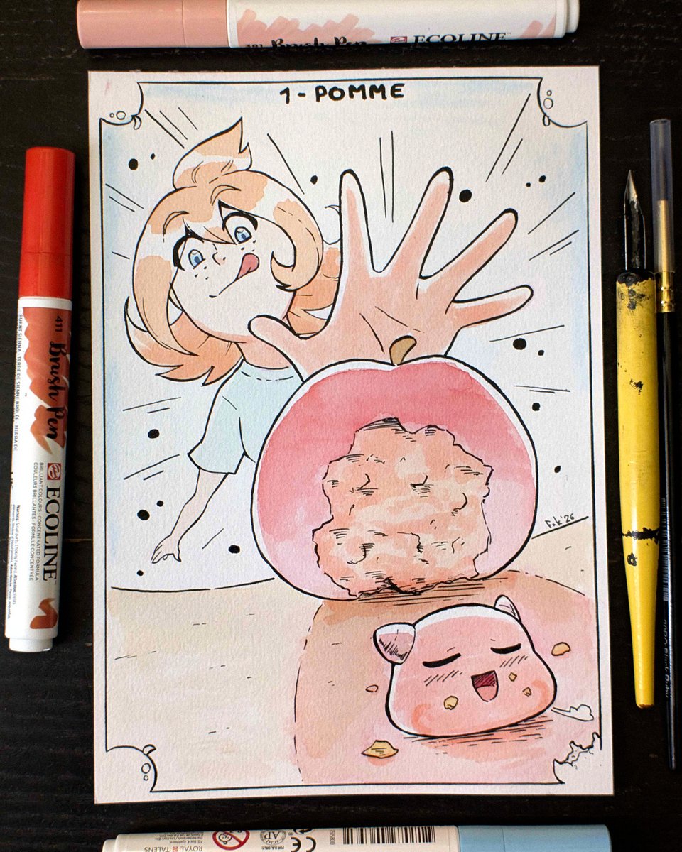 forkmotion's tweet photo. #inktober jour 1 : pomme (apple)

#inktober2026 https://t.co/QhDu87dVht