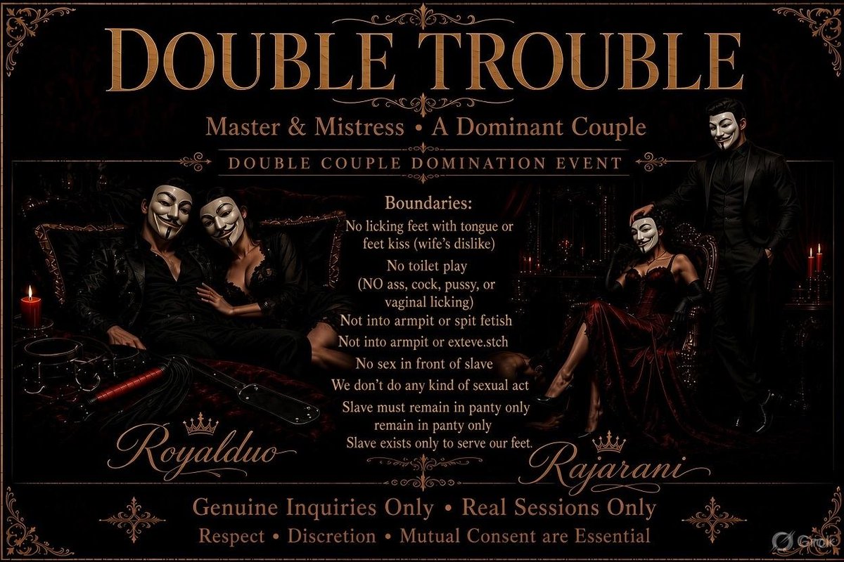 DomCouplebackup's tweet photo. FOR DOUBLE DOM SESSION DM US FAST SLAVES... @ROYALDUO2128 
#indianfemdom #findomworship #feetworship #feetfetısh #domcouple https://t.co/DC8kVzbIjC