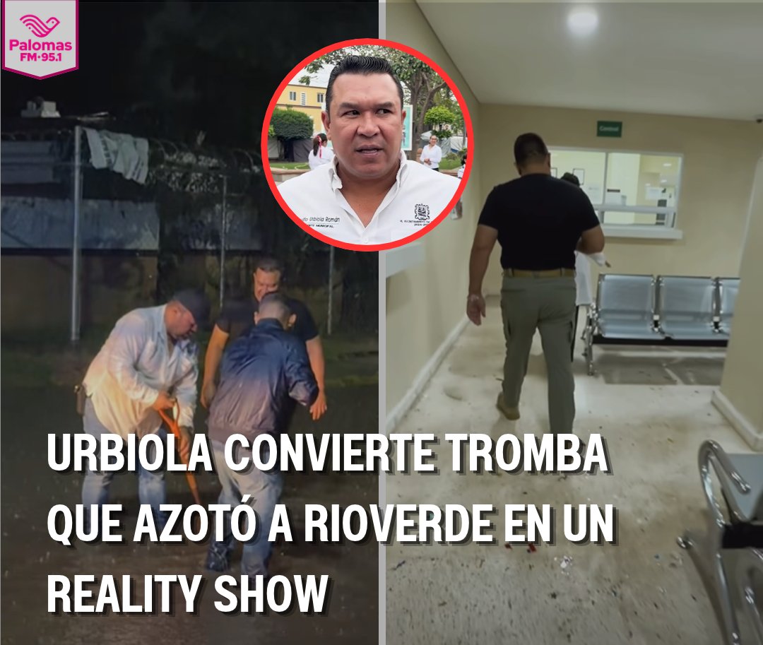 FmPalomas's tweet photo. 🚨Urbiola convierte la tromba en un reality show. Mientras el Gobierno del Estado y Protección Civil rescataban, el alcalde posaba para la cámara. En el Hospital General, fueron brigadistas y personal médico quienes hicieron el trabajo. https://t.co/IifG3472JC https://t.co/FwkUYbYWe7