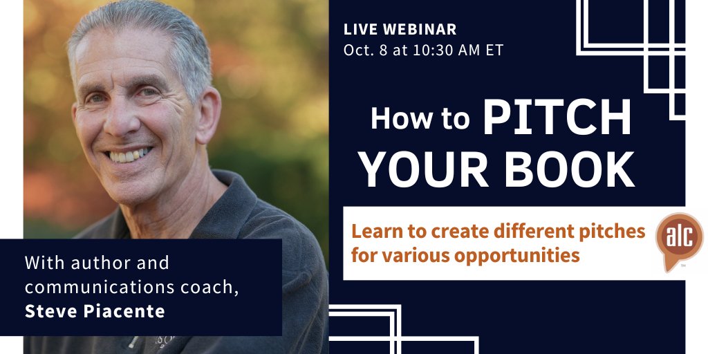 authorlearning's tweet photo. Next week, author and communications coach Steve Piacente will review practical tips and quick exercises for talking about your book effectively, no matter the audience.
https://t.co/jeI3KLufFR #bookmarketing #bookselling #bookpitch #bookpromotion #authorpreneur #authorlife https://t.co/F23iJtlTFa