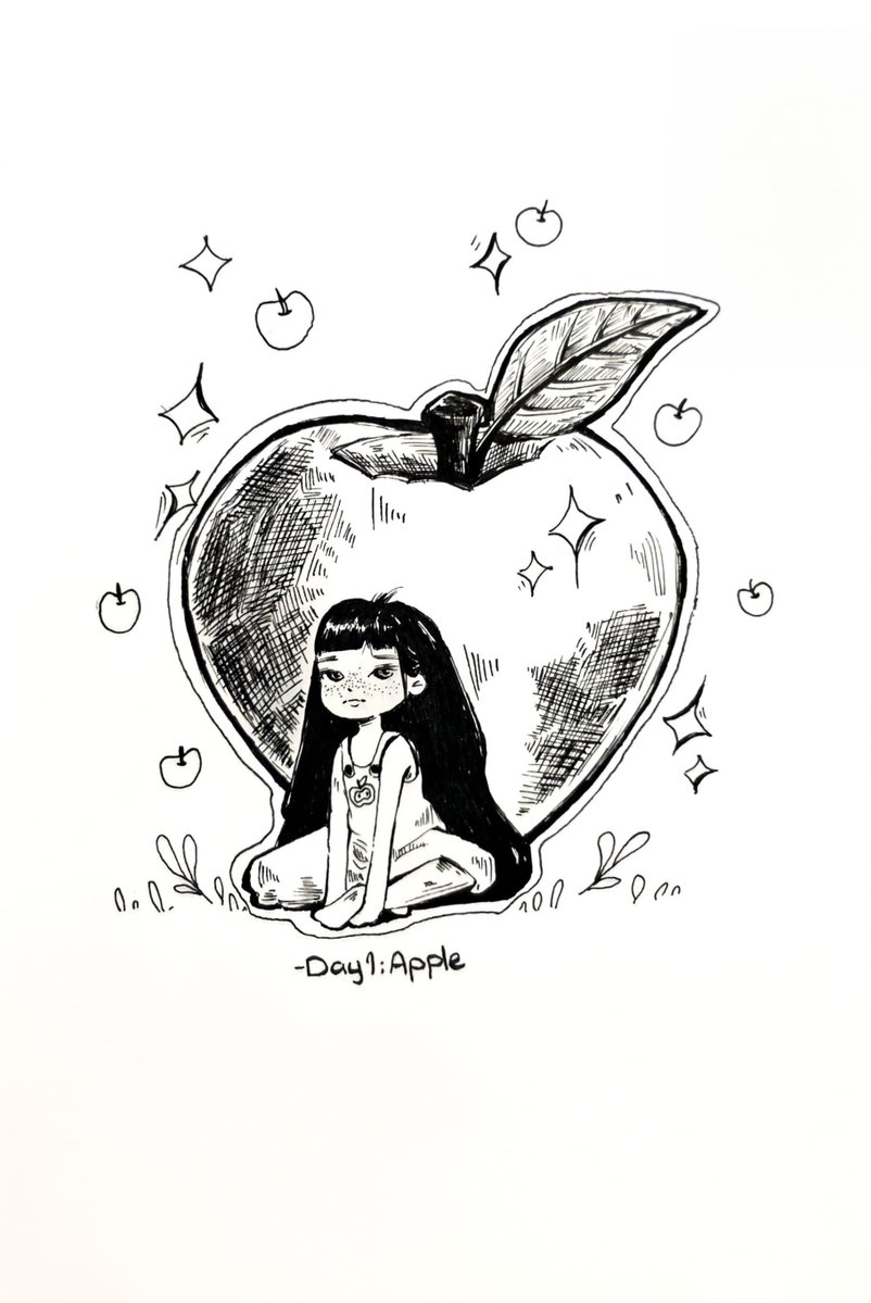 RoaaOY's tweet photo. #inktober day 1 🍎 https://t.co/XGJNQfsH83