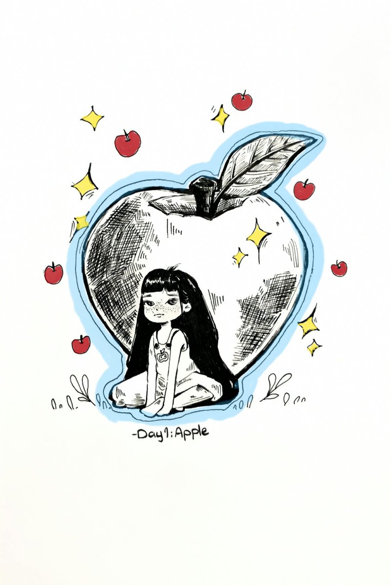 RoaaOY's tweet photo. #inktober day 1 🍎 https://t.co/XGJNQfsH83