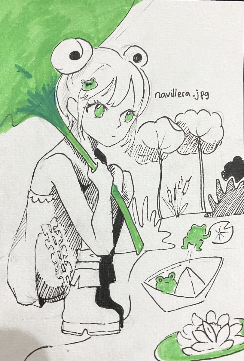 dollestly's tweet photo. Day 1: Frog

#Spilledink #Spilledinktober https://t.co/BXMg8vFgCA