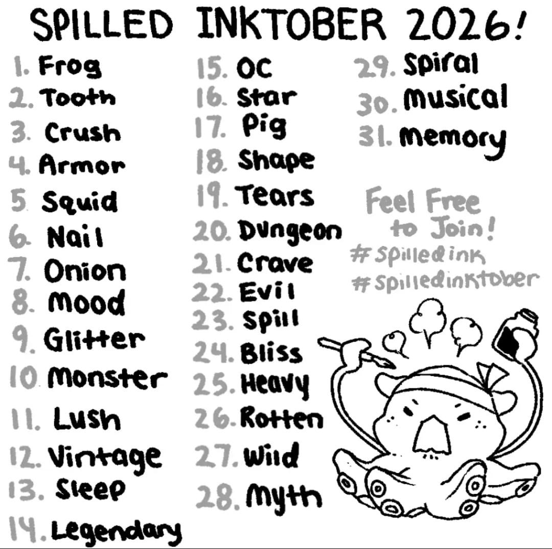 dollestly's tweet photo. Day 1: Frog

#Spilledink #Spilledinktober https://t.co/BXMg8vFgCA