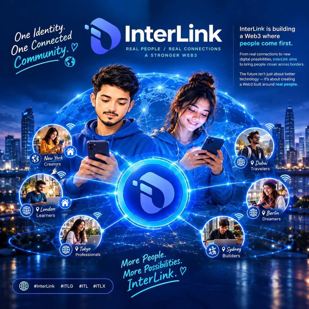 ssdrop27's tweet photo. @inter_link  is building a Web3 where people come first. One identity. One connected community. 

From real connections to new digital possibilities, InterLink aims to bring people closer across borders.

#InterLink #ITLG #ITL #ITLX https://t.co/VlL0ubdfcO