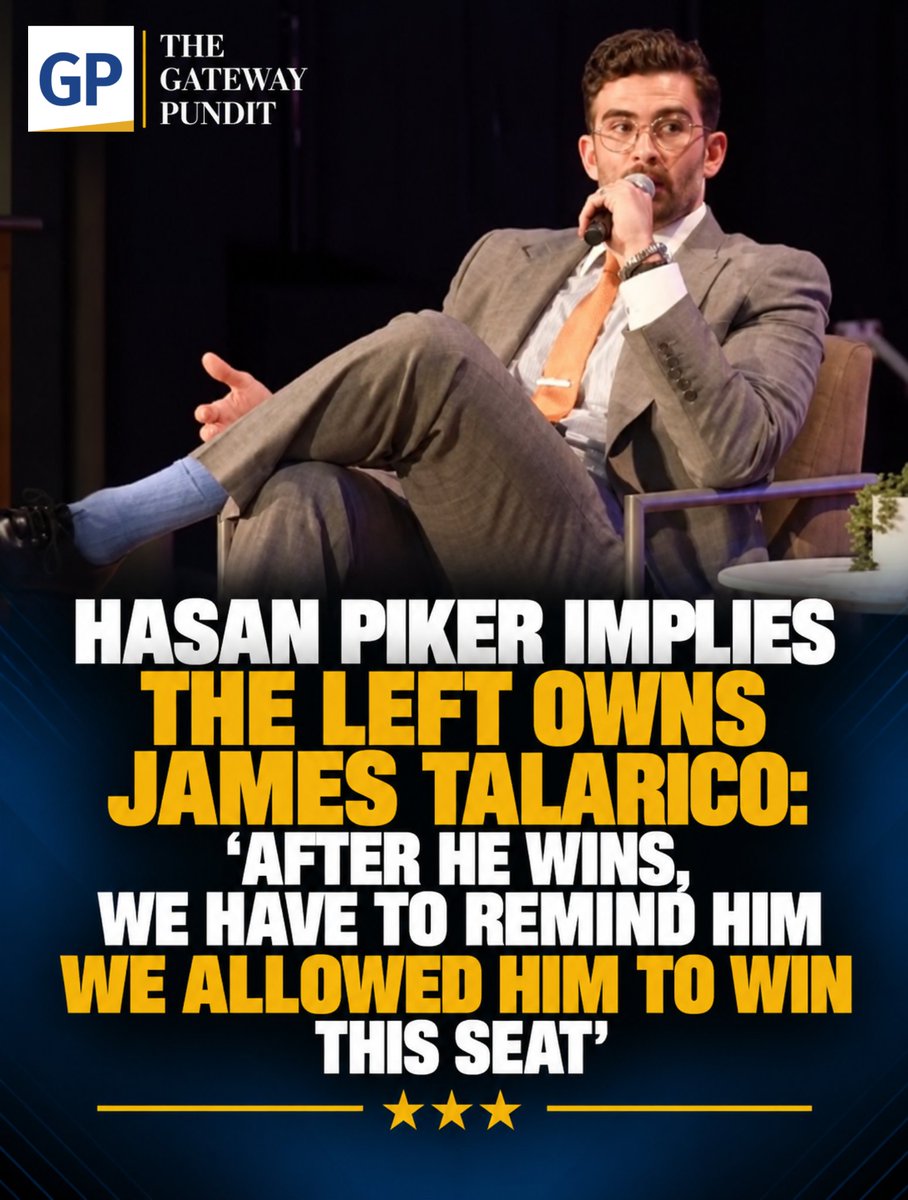 gatewaypundit's tweet photo. Communist influencer Hasan Piker recently spoke about Texas Democrat James Talarico in an almost dismissive way, strongly suggesting that the radical left owns him, saying that if Talarico wins, they will have to remind him that they ‘allowed’ him to win the seat.

If Piker is talking this way about Talarico, just imagine what he thinks about Michigan Democrat Abdul El-Sayed. Piker campaigned with him extensively.

This is a stunning moment captured on video. Talk about saying the quiet part out loud.

Read the rest oft he story, link in the comments.