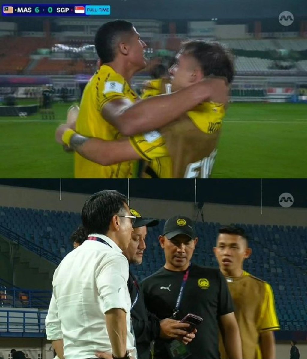 idextratime's tweet photo. Laga Malaysia vs Singapura (6-0) di Jalak Harupat selesai lebihh dulu, pemain Malaysia sudah selebrasi karena mengira mereka akan lolos ke final karena Indonesia harus cetak 2 goal lagi. 

Staf pelatih Malaysia menyaksikan laga Indonesia vs Bangladesh lewat streaming, pada akhirnya harus memberitahu para pemain jika mereka gagal lolos, karena Indonesia cetak 2 goal itu. 😭😭😹