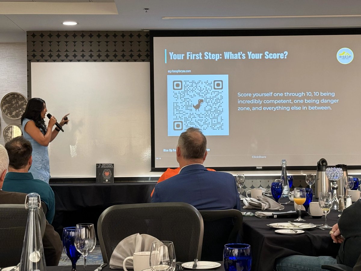 TopDrawInc's tweet photo. Low EQ costs businesses $12–15K per employee a year. 📉 And while 95% of leaders think they’re self-aware, only 10% actually are!

Huge shoutout to our client Nada at Rise Up for You for an incredible talk at yesterday's @synergyyeg Breakfast. Scan the QR code to test your EQ! https://t.co/qviCNXu1EA