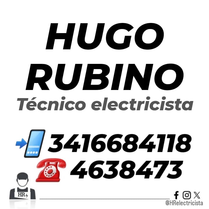 HRelectricista's tweet photo. Hᴜɢᴏ Rᴜʙɪɴᴏ
Tᴇ́ᴄɴɪᴄᴏ ᴇʟᴇᴄᴛʀɪᴄɪsᴛᴀ 💡
#WʜᴀᴛsAᴘᴘ 📲 3416684118
Rᴏsᴀʀɪᴏ - Sᴀɴᴛᴀ Fᴇ
#HugoRubinoTécnicoElectricista
#Rosario #TécnicoElectricista
#Electricidad #Electricista
#InstalacionesEléctricas
#Montajes #Ascensores
#PreciosRosario #RosarioLaCiudad https://t.co/qSov6zZASE