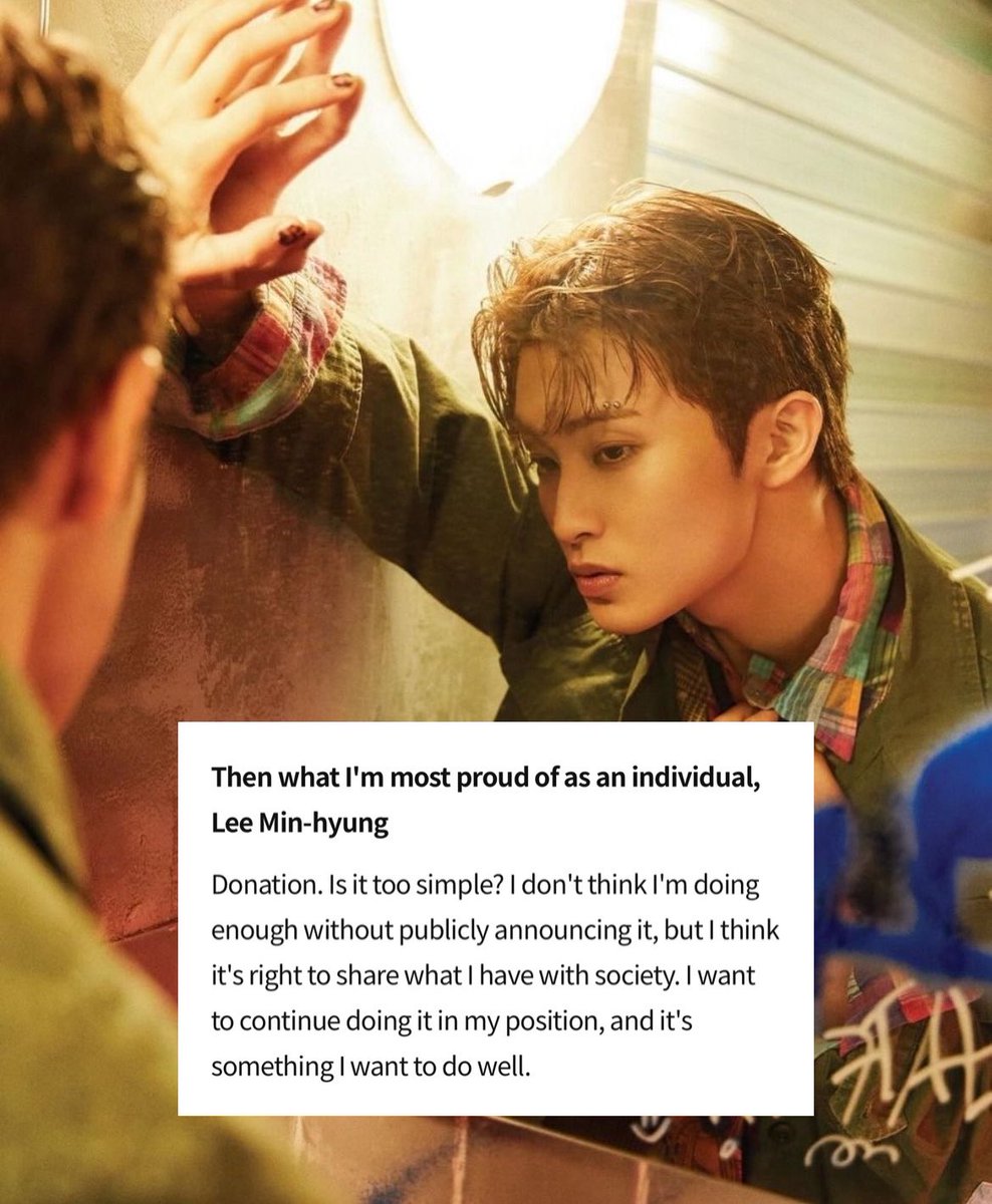 marklopsemangka's tweet photo. Jadi ingat di interview majalah mark bareng elle tahun 2024 ada pertanyaan gini 

Q: apa hal yang paling Anda banggakan di antara semua pencapaian Anda sebagai individu, sebagai Lee Min-hyung?

🐯: Berdonasi. Apakah itu terlalu sederhana? aku tidak mempublikasikannya, dan aku rasa aku belum melakukan cukup banyak, tetapi aku percaya berbagi apa yang aku miliki dengan masyarakat adalah hal yang benar. Itu adalah sesuatu yang ingin aku terus lakukan dan lakukan dengan baik dari posisi aku sekarang.

mark lee 🥺🥺🥺