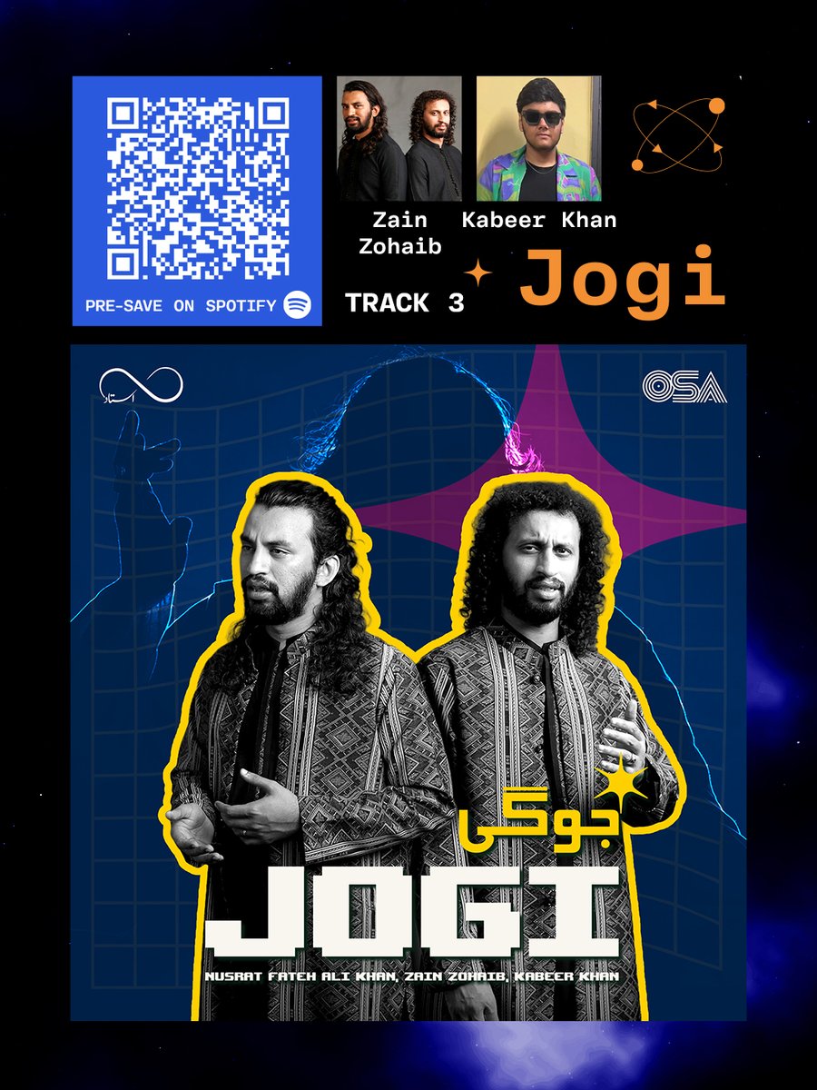 UmusicPk's tweet photo. A timeless legacy, reimagined.
New voices. New sounds. One Ustad.
From Jogi to Maikhana, swipe for the full lineup + tracklist.
Presave Ustad. Link in bio.
#universalmusicpakistan #ustad #nfak #jogi, #andazekaram #sukhmahi #maikhana https://t.co/WCaK4jWrUQ