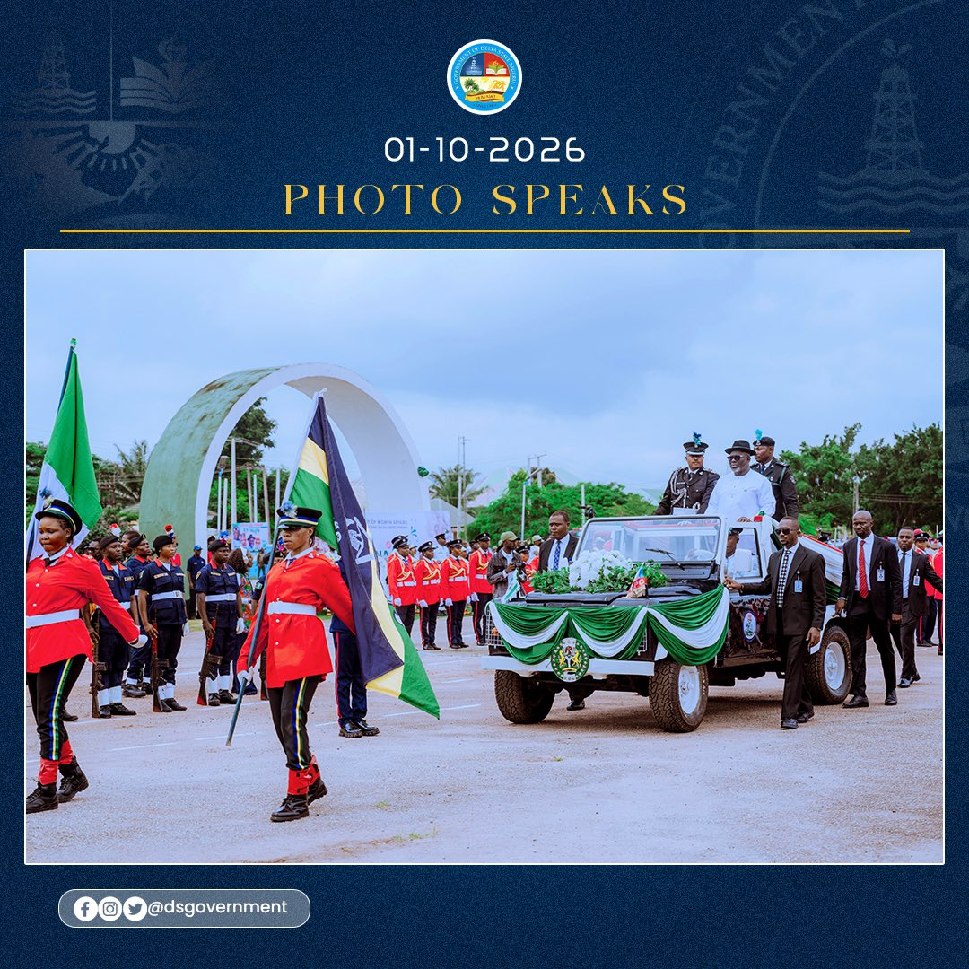 DSGovernment's tweet photo. Celebrating Nigeria’s 66th Independence Anniversary, Governor Sheriff Oborevwori has called for unity, compassion and collective responsibility in building a stronger and more prosperous nation.

Speaking at the Independence Anniversary celebration, Governor Oborevwori reflected on Nigeria’s 66-year journey, noting that despite its challenges, the resilience of its people and strength of its diversity remain sources of hope.

The Governor reaffirmed Delta State’s commitment to national development through the MORE Agenda, investing in infrastructure, healthcare and education, creating opportunities and sustaining peace across communities. He also stressed inclusive governance, empathy and mutual respect, urging Nigerians to reject division and embrace dialogue.

Governor Oborevwori congratulated President Bola Ahmed Tinubu, the Federal Government and Nigerians on the anniversary, while appreciating Deltans at home and abroad for their commitment to the State’s development. He further revealed that he had directed Julius Berger to look into the damage on the East-West Road caused by the recent natural disaster and determine how it could be addressed as soon as possible.