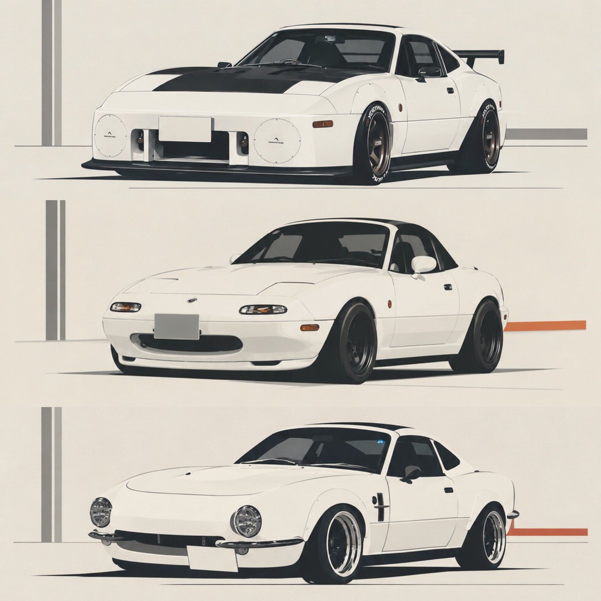 mx5_na6ce_jdm's tweet photo. ＃ロードスター
ガレージアイ カスタム３台❗️ https://t.co/cQcSpUkvPq
