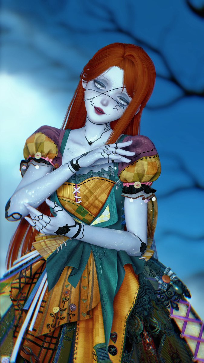 sennyxnikki's tweet photo. sally the nightmare before christmas! 🖤 happy spooktober! 
infinitynikki https://t.co/pCCMqdisEG