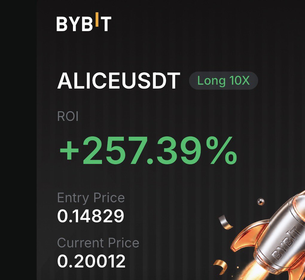 eliz883's tweet photo. Almost 30% $ALICE https://t.co/LHYumJljjk