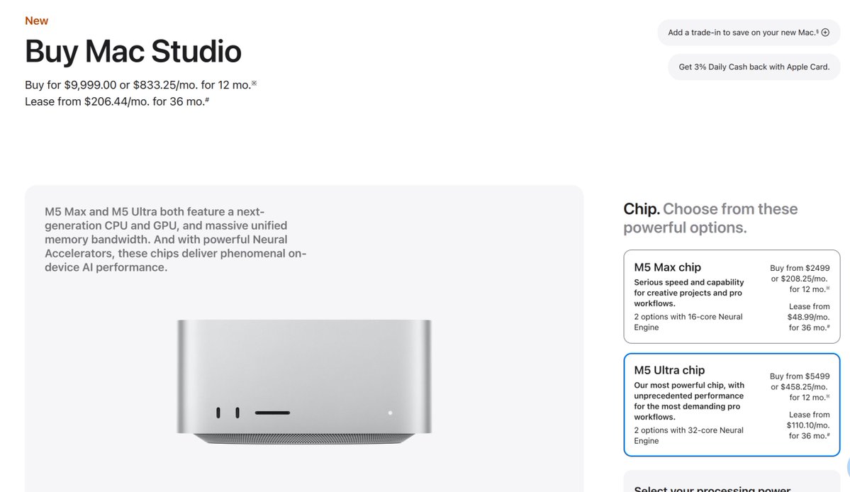 1337hero's tweet photo. Hate to say it here, but the new Gorgon Halo at it's price today is NOT the value the Strix Halo offered.

I configured a M5 Ultra and a Framework AI Max 400 both w/ 2TB storage. 

Hate to say it, but on raw $/GB the two are a wash; on
 bandwidth-adjusted $/GB the Mac is ~3x cheaper.

System $/GB │Mac  $39.06 | FW $38.07

Memory bandwidth | Mac 1.2 TB/s | FW  273 GB/s

Bandwidth-adjusted $/GB ($ ÷ GB × TB/s)
Mac $32.60 │ FW $140.00

the Mac has 1.33x the memory and 4.4x the bandwidth for only 1.37x the price 

while the framework looks $2,690 cheaper, you are not actually getting the same level of value for your investment returned to you.

And since thunderbolt & usb4.0 are pretty dang fast, you can shave another $500 off the Studio by dropping down to a 1TB storage drive and using external storage if you got it.

For local AI.... Apple is starting to look like they want to take NVIDIA and the DGX Spark head on.

It's a HELL of a value.