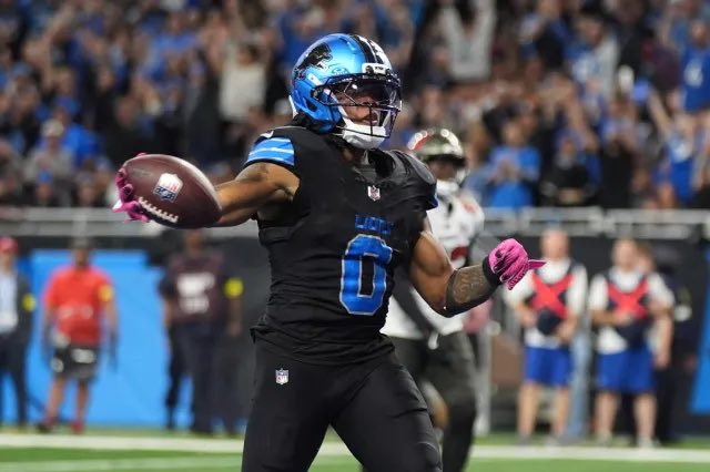 SleeperNFL's tweet photo. Jahmyr Gibbs is going to EXPLODE this week.

Carolina’s run defense ranks:

LAST in rushing yards allowed
LAST in YPC allowed
LAST in rushing TDs allowed
LAST in 20+ yard runs allowed https://t.co/UiL9ZBG89T