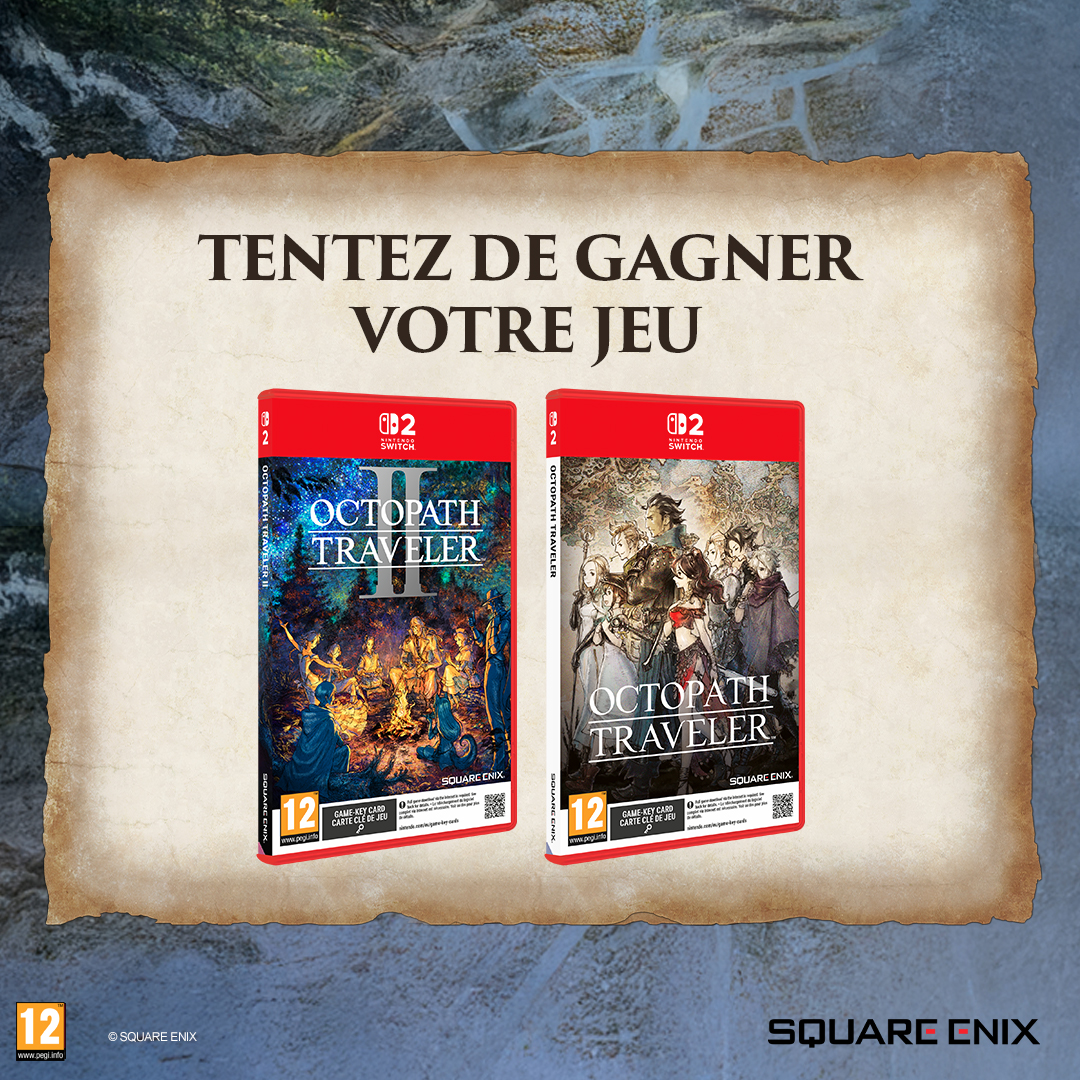 Micromania_Fr's tweet photo. Octopath Traveler 1 &amp; 2 débarquent aujourd'hui sur Nintendo Switch 2 ! On vous propose de tenter de gagner vos jeux ICI ⤵️

⚔️ Like⁣⁣⁣, RT &amp; Follow @Micromania_Fr
⚔️ Mentionne en réponse un ami avec #MicromaniaOctopath

Tirage au sort dans 7 jours ! https://t.co/2mNKTHdpk6