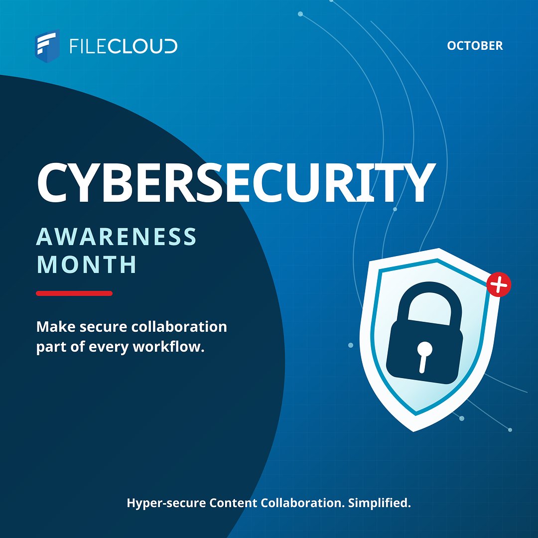 getfilecloud's tweet photo. 🔐 It’s Cybersecurity Awareness Month! 

We’ll be sharing helpful tips &amp; insights to support safer, more secure ways of working. 

With FileCloud, teams can securely access, manage, and share the files they need - wherever work happens.

#CybersecurityAwarenessMonth #FileCloud https://t.co/OP5bt2uJ41