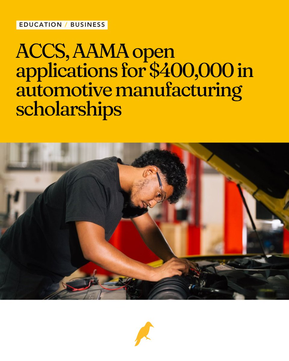 yhn's tweet photo. Alabama residents interested in automotive manufacturing careers can apply for a share of $400,000 in scholarships offered by the Alabama Community College System and the Alabama Automotive Manufacturers Association.
Read full coverage: https://t.co/onSddCMSHs
#Alabama #ACCS #AAMA #Education #Business #Workforce @ACCS_Education