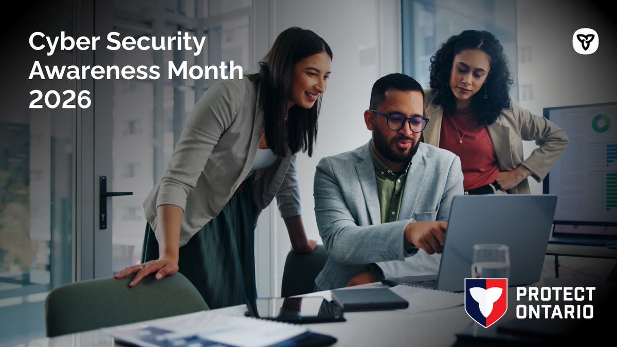 ONconsumer's tweet photo. October is #CyberSecurityAwarenessMonth. This year's theme, Cyber Safe Together, reminds us that a safer digital world starts with looking out for one another online.

Tune in this month for practical tips to help protect yourself and others online.

https://t.co/k1HehvtWIN https://t.co/HHdXUbrhRw
