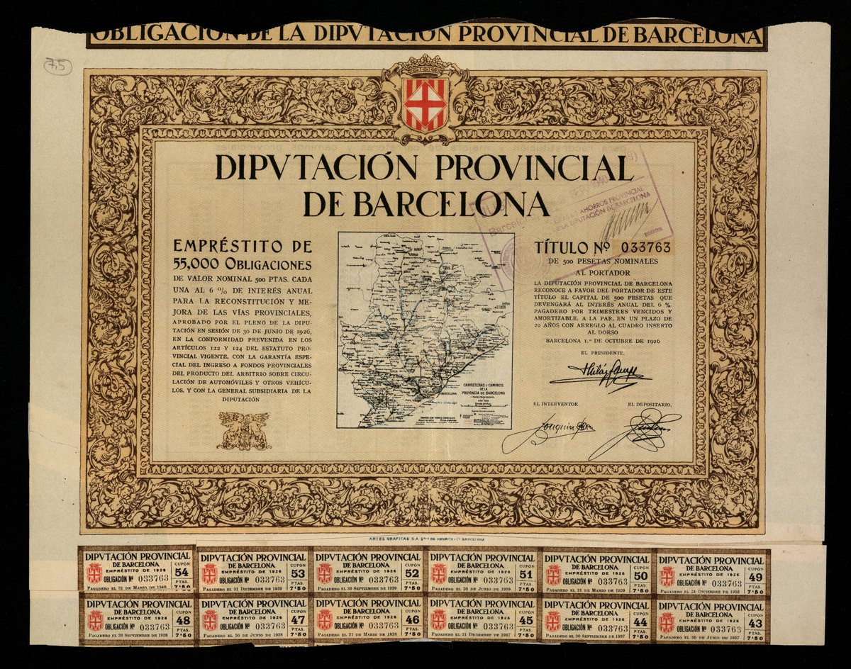 ICGCat's tweet photo. 🎂Aquest títol d'accions de la Diputació de Barcelona, que inclou un mapa, celebra els #100anys des de la seva edició: https://t.co/yyuctzN17T https://t.co/xZbFycaLff