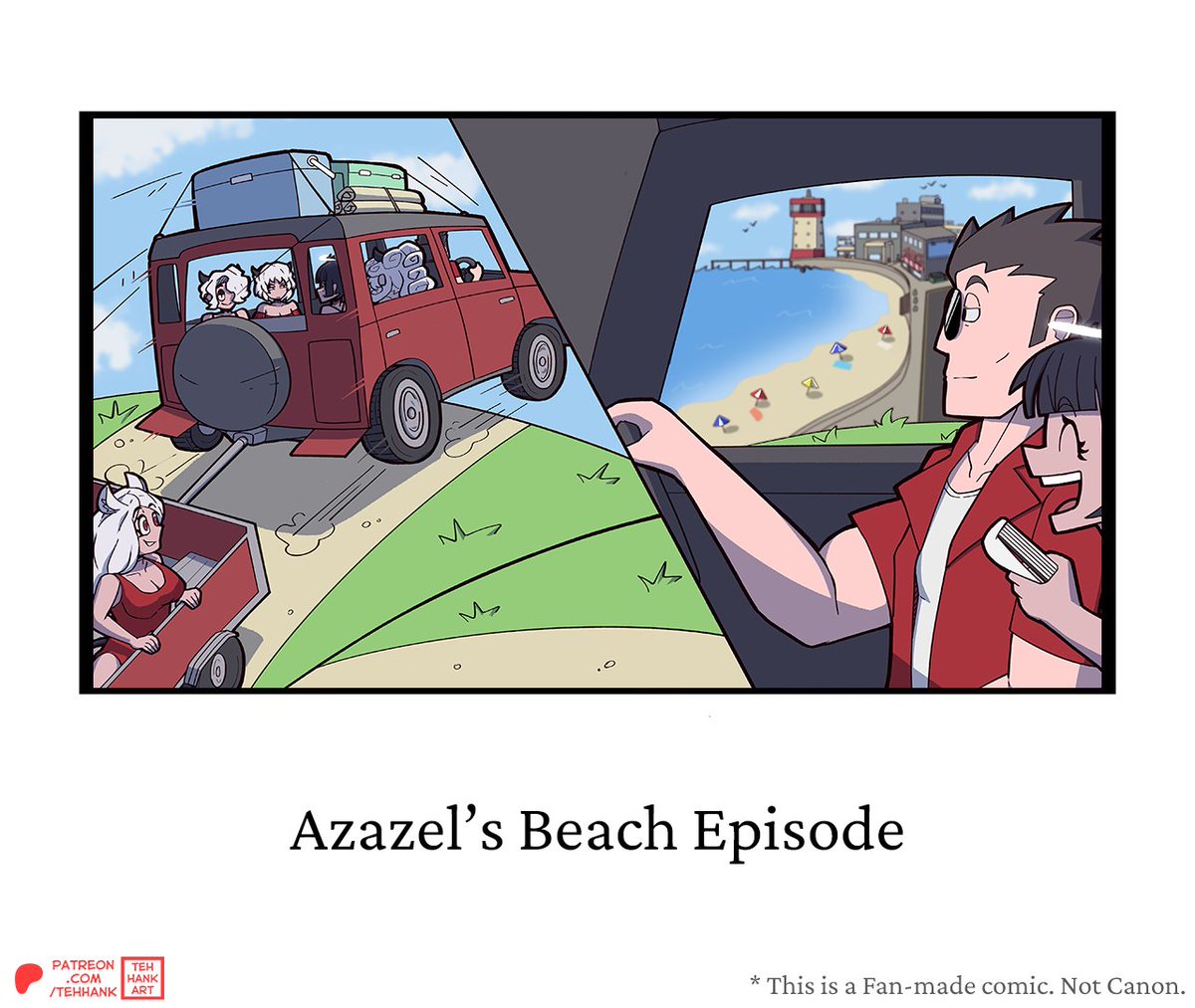 TehHank's tweet photo. Azazel's Beach Episode Helltaker Fancomic 1/3 https://t.co/fCHknuzQQy