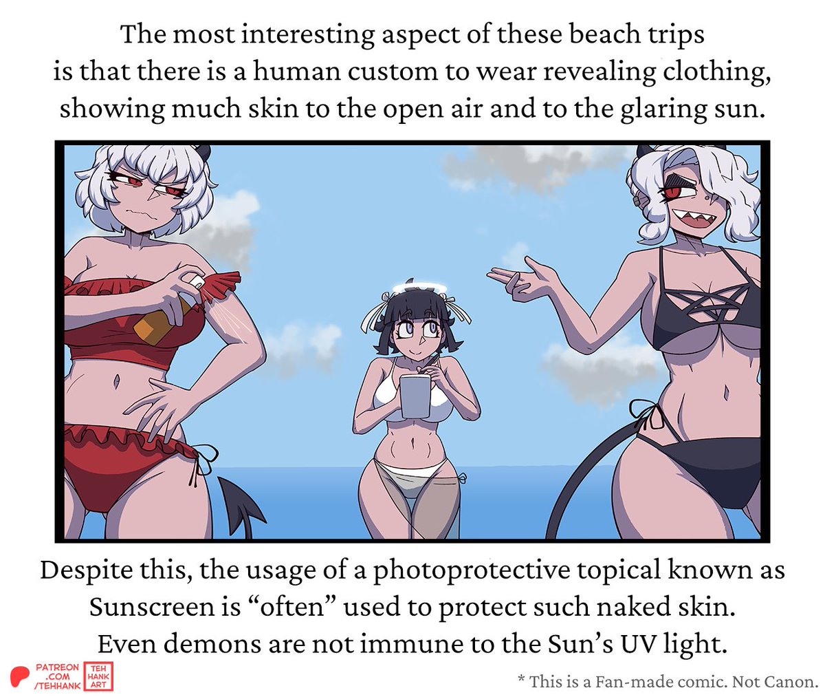 TehHank's tweet photo. Azazel's Beach Episode Helltaker Fancomic 1/3 https://t.co/fCHknuzQQy
