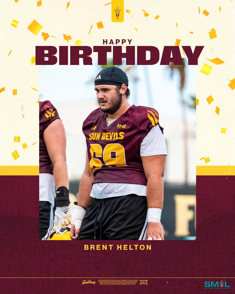 ASUFootball's tweet photo. Happy Birthday Brent! 🎉

@BrentHelton77 https://t.co/zWKrdUMNqU