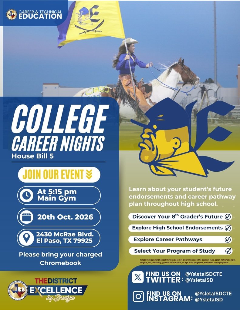 EMS_Raiders's tweet photo. 8th grade Raiders and parents, save the date - 10/20/26 - for college and career night at Eastwood High School! Students will explore their future and select their program of study. Free dress passes will be given for attendance! #RaiderBuilt https://t.co/C69igb7y2j